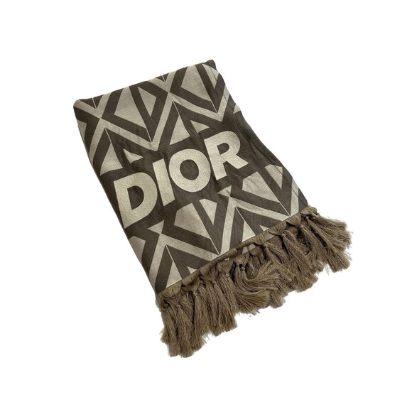 DIOR Oblique Scarf in Taupe White - Picture 1 of 7